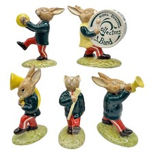*** RARE ROYAL DOULTON BUNNYKINS *GREEN* OOMPAH BAND *COMPLETE SET* LTD 250 ***