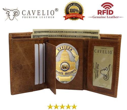 Rfid genuine leather - rfid, trifold