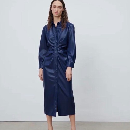 Zara faux leather midi shirt - zara,