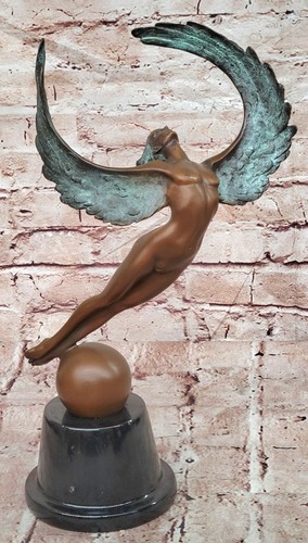 Bronze icarus sculpture - bronze, signed