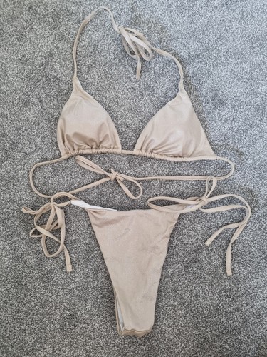 Gold shimmer bikini - gold,