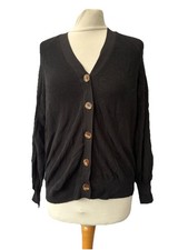 Black Cardigan Size M Long Sleeve Button Up V Neck Women’s 