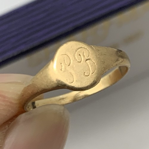 Solid 14k gold signet - 14k,