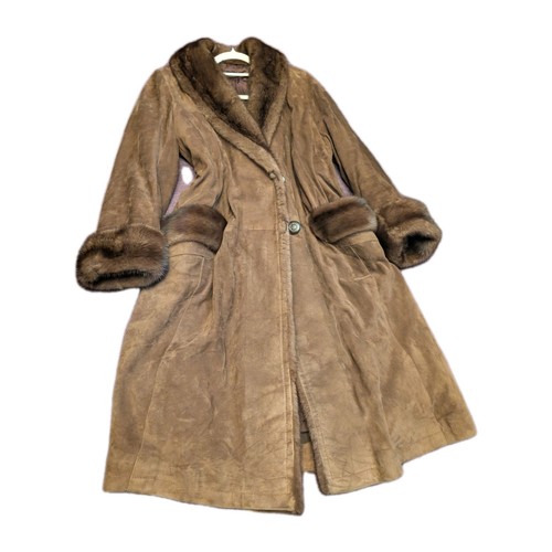 Calfskin suede leather mink - leather,