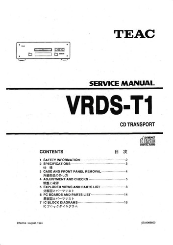 Service manual for teac - service,