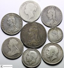 Pre 20 Coin British silver coins pre 1920 job lot bulk £1 -6d Face 112 grams L27