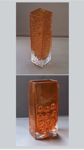 Whitefriars tangerine vases - x2,