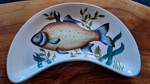 Vintage ceramic fish dish - vintage,