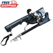 Folding Fishing Pole Telescopic Spinning Rod with Reel Line for Outdoor Fishing