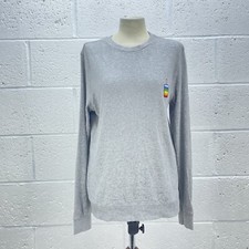 H&M GREY SWEATSHIRT ICE CREAM EMBROIDERY JUMPER CREWNECK Y2K UK S