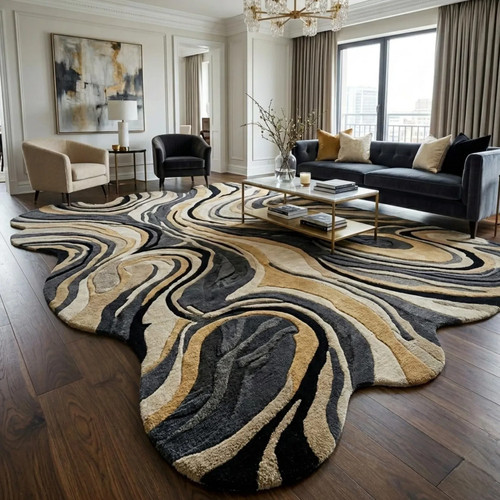 Hand tufted luxury abstract - tufted,
