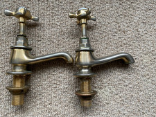 reclaimed Vintage Metal Taps Sink Basin Porcelain Caps Old