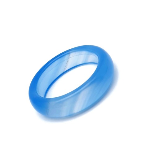 Ring blue agate band gemstone - agate,