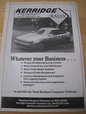 KERRIDGE RALLY MAZDA WINTER TOYOTA 1989 POSTER ADVERT READY FRAME A4 SIZE FILE W