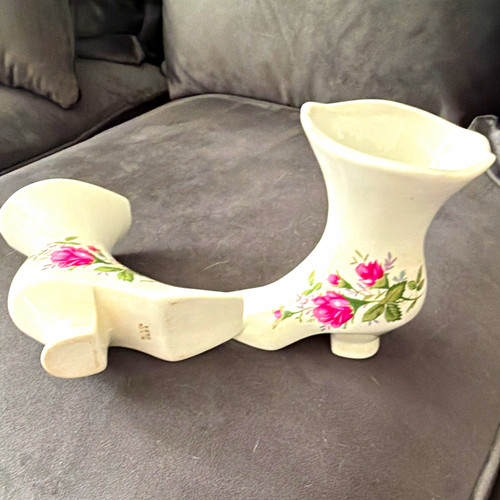 Pair white ceramic boot - pair,