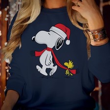 Snoopy Woodstock Christmas T-Shirt Peanuts Xmas Holiday Sweatshirt Hoodie 5227