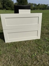 2 X WHITE GRAINED SOLID OAK KITCHEN DRAW FRONTS 1000 WIDE x 360mm  STOCK DZ595