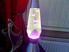 Mathmos Astro Large Lava Lamp Brushed Silver with lilac Lava Retro 43cm