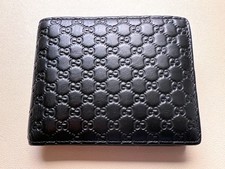 GENUINE BLACK LEATHER GUCCI MICROGUCCISSIMA MEN'S BIFOLD WALLET RRP £420