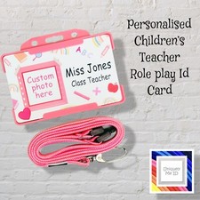 Children’s Teacher School Pretend Play Novelty Toy Photo ID Card