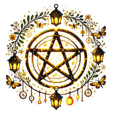 Summer Pentagram Wall Decal