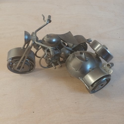 Motorbike metal sculpture art - metal,