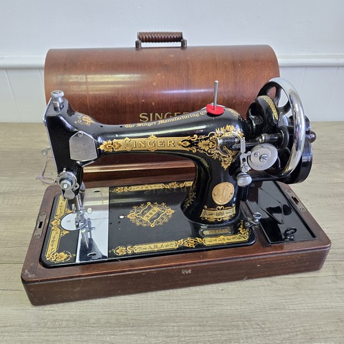 Singer 28k hand crank sewing - singer,