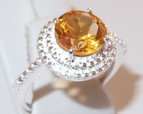 Round citrine solitaire - round,