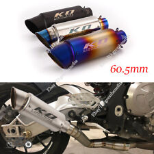 60mm Motorcycle Exhaust Pipe Tips Muffler Escape Stainless Steel End Can Slip-On