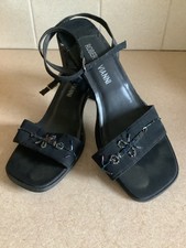 LADIES ROBERTO VIANNI -BLACK STRAPPY- DRESSY-  SANDELS SIZE UK 5-GOOD CONDITION