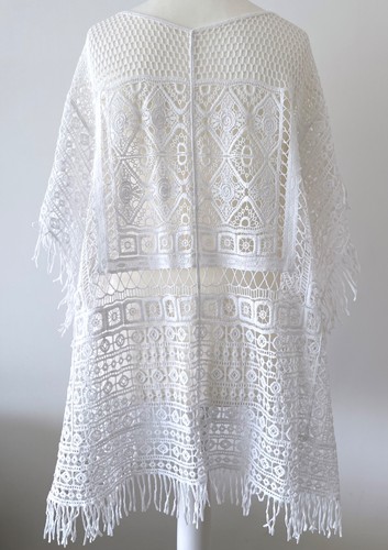 White lace crochet - crochet, poncho
