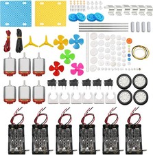 AOMAG DC Motors Kit for Kids, 6 Set 159pcs Mini Electric Hobby Motor Strong Mag