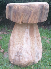 Wooden mushroom stool, fire