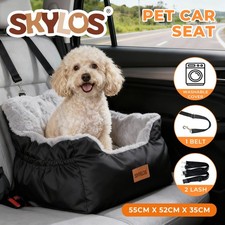 Skylos Dog Car Seat Bed Pet Booster Seat Pet Travel Carrier with Safety Leash