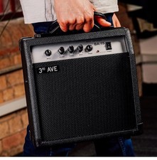 3rd Avenue 15W Slimline Bass Guitar Amplifier with Strong 15 Watts, Black 