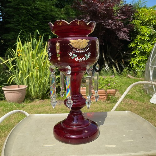Victorian red glass lustre - victorian,
