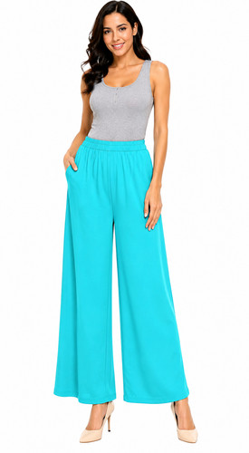 Women plain wide leg palazzo - women's,
