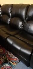 Black faux leather 3 seater SETTEE. FINAL CHANCE 4 U TO HAVE. PLEASE READ.