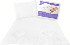 Baby Comfort Quilted Duvet and Flat Pillow Set 80x70 cm for Newborn Crib or Pram