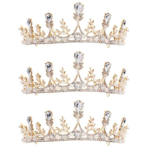 3pcs rhinestone tiara head - rhinestone,