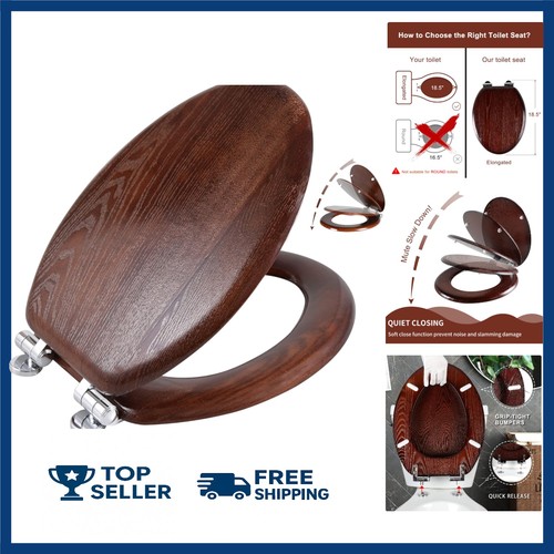 Elongated wood toilet seat - elongated,
