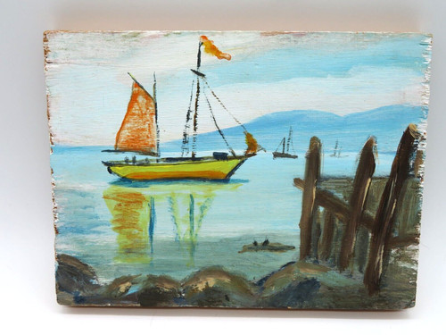 Vintage oil painting wood - vintage, on