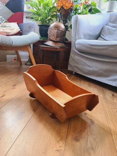 Vintage dolls crib wooden - crib,
