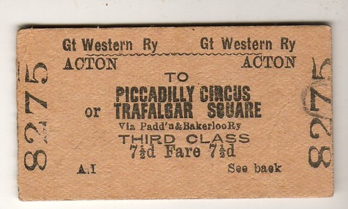 Railway ticket gwr acton - railway,