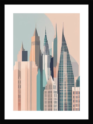 Modern london skyline framed - london,