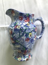 Ringtons Ltd Floral Maling Ware Jug Blue Multicoloured Pattern 2062