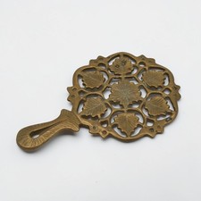 Antique Brass Floral Trivet