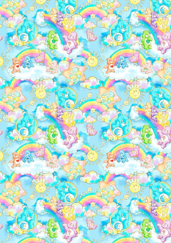 Care bears birthday gift wrap - care,
