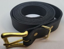 5' (60") BLACK Long Leather Trunk Buckle Strap chest steamer antique vintage old