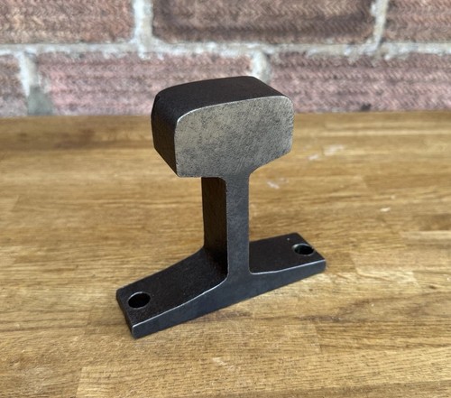 Vintage railroad bench mounted - railroad,